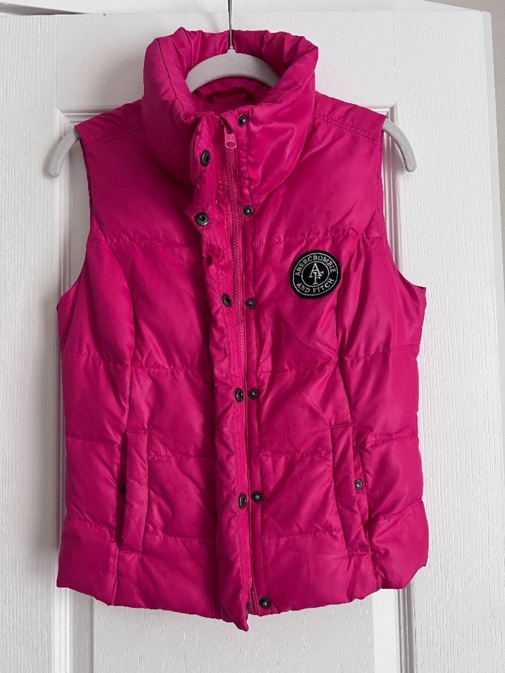 Vintage Y2K Abercrombie & Fitch Hot Pink Down Puffer Vest - Size XS